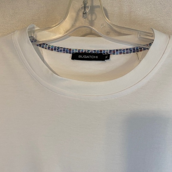 NWOT Bugatchi White Short Sleeve Crew Neck Mens XLG - Picture 4 of 10